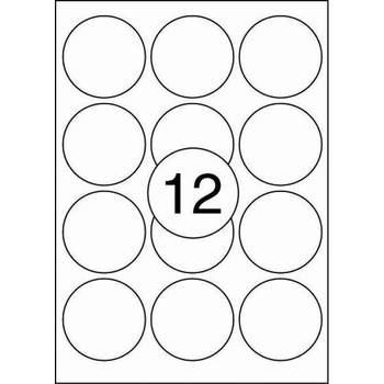 Benza Zelfklevende Etiketten op A4 Vel - Rond 63,5 mm - 12 stickers per vel - 10 vel