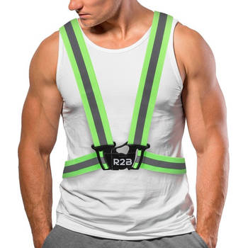 R2B Reflecterend Veiligheidsvest – Hardloopvest – Running Vest - Verstelbaar – Elastisch – Geel