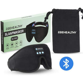 2BEHEALTHY 3D Slaapmasker met Bluetooth voor vrouwen & mannen - Inc. luxe Opbergzakje - 100% Verduisterend - Oogmasker