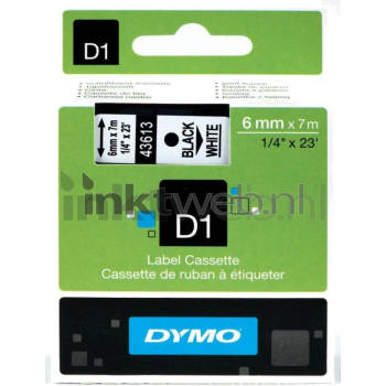 Dymo D1 zwart op transparant breedte 7 mm labels