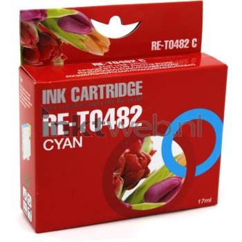 Huismerk Epson T0482 cyaan cartridge