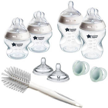 Babyflesdoos - Tommee Tippee - natural start - 4x babyflessen 150 ml / 260 ml - Antikoliek - 2x spenen - Newborn