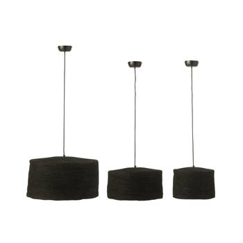 J-line - Set Van 3 Hangende Lamp Moonj Gras Zwart - 50x50x26cm