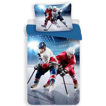 Sweet Home Dekbedovertrek, IJshockey - Eenpersoons - 140 x 200 + 70 x 90 cm - Polyester