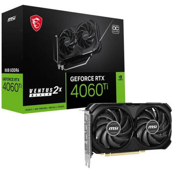 MSI - NVIDIA - Grafische kaart - RTX 4060 Ti Ventus 2x Black OC - 8GB