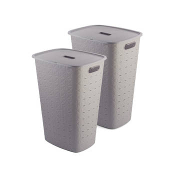 Curver Softex Wasmand met Deksel 56L - 2 stuks - Taupe