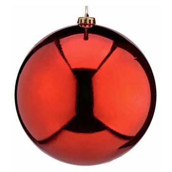 Krist+ Grote decoratie kerstbal - rood - 20 cm - kunststof - Kerstbal