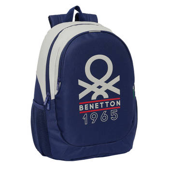 Schoolrugzak Benetton Varsity Grijs Marineblauw 32 x 44 x 16 cm