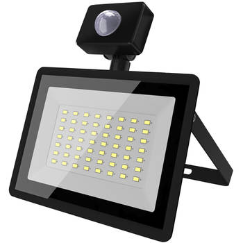 LED Breedstraler met Sensor - Velvalux Glowlit - 50 Watt - Helder/Koud Wit 6500K - Waterdicht IP65 - Flikkervrij