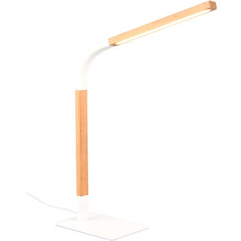 LED Bureaulamp - Trion Rios - 7W - Warm Wit 3000K - Aanraakschakelaar - Rechthoek - Mat Wit - Metaal