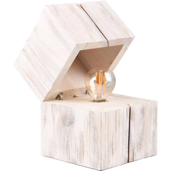 LED Bureaulamp - Trion Bomo - E14 Fitting - 2W - Zeer Warm Wit 2700K - Wit - Natuur Hout