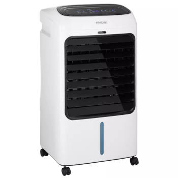 4 in 1 XL mobiele airco met afstandbediening, wit, 10 Liter, ventilator met luchtbevochtiging en luchtzuivering