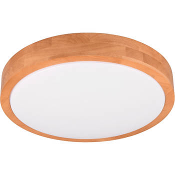 LED Plafondlamp - Trion Osea - 24W - Warm Wit 3000K - Dimbaar - Beige - Natuur Hout