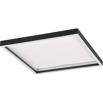 LED Plafondlamp - Trion Rad - Opbouw Vierkant 20W - Warm Wit 3000K - Mat Zwart - Metaal