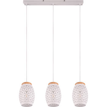 LED Hanglamp - Trion Dabi - E27 Fitting - 3-lichts - Mat Wit - Metaal