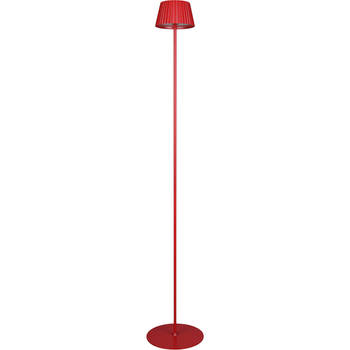 LED Vloerlamp - Trion Uraz - 1.5W - Warm Wit 3000K - Spatwaterdicht IP44 - USB Oplaadbaar - Rond - Rood - Metaal