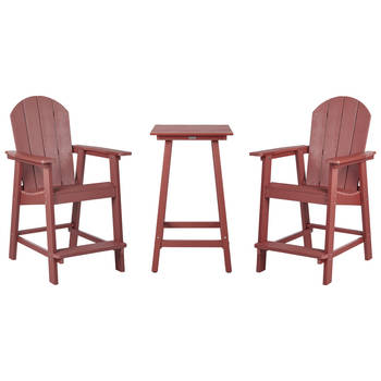 Beliani ADIRONDACK - Bistroset-Rood-Synthetisch materiaal