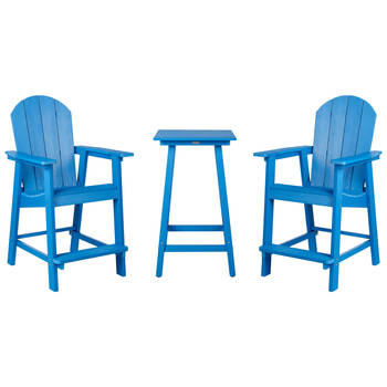 Beliani ADIRONDACK - Bistroset-Blauw-Synthetisch materiaal