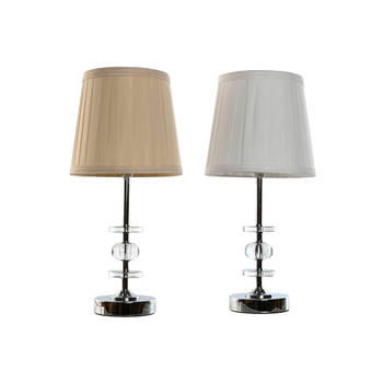 Bureaulamp Home ESPRIT Wit Beige Metaal 25 W 220 V 20 x 20 x 43 cm (2 Stuks)