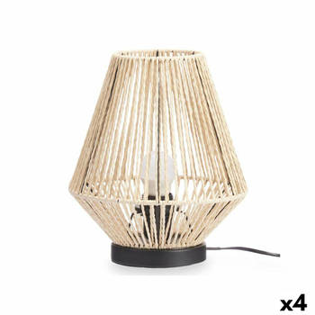 Bureaulamp Piramide 40 W Touw Bruin Zwart 23 x 26 x 23 cm (4 Stuks)