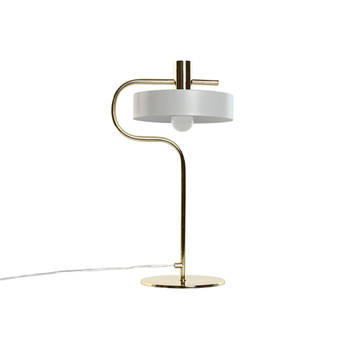 Bureaulamp Home ESPRIT Wit Gouden Metaal 220 V 28 x 18 x 46 cm