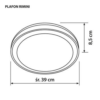 Plafondlamp Activejet AJE-RIMINI Wit Zwart 12 W