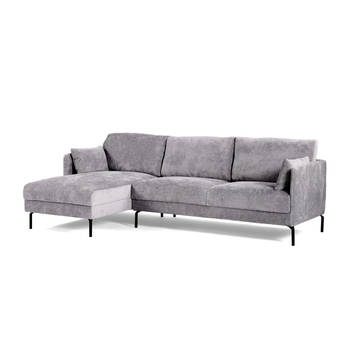 Giga Meubel - Chaise Longue Bank Grijs - 3-Zits Links - 255x157x85cm - Pablo