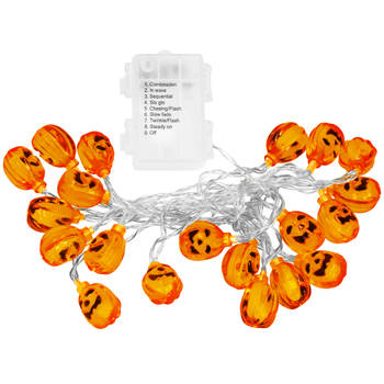 Springos Halloween Decoratie - Lichtslingers - Verlichting - Pompoenen - 20 Led