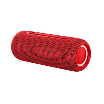 Krüger & Matz Street Draadloze Draagbare Bluetooth 5.0 Speaker Waterdicht - RGB Verlichting - Rood