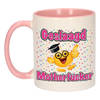 Bellatio Decorations Geslaagd cadeau mok - roze - Geslaagd Motherfucker - Ca. 300 ml - feest mokken