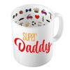 Bellatio Decorations Cadeau koffie/thee mok voor papa - rood - super papa - 300 ml - Vaderdag - feest mokken