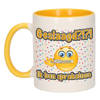 Bellatio Decorations Geslaagd cadeau mok - geel - Geslaagd?!?! Sprakeloos - Ca. 300 ml - feest mokken