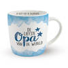 Miko Cadeau koffie/thee mok opa - wit/blauw - lieve opa - porselein - feest mokken