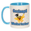 Bellatio Decorations Geslaagd cadeau mok - blauw - Geslaagd Motherfucker - Ca. 300 ml - feest mokken