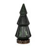 HAES DECO - Kerstdecoratie met LED-verlichting Kerstboom Ø 13x23 cm Groen Glas