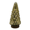 HAES DECO - Kerstdecoratie met LED-verlichting Kerstboom Ø 8x16 cm Goudkleurig Glas