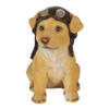 HAES DECO - Beeld Hond 14x10x16 cm Bruin Kunststof Woonaccessoires beeld decoratie Decoratieve Accessoires