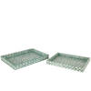 J-line - Set Van 2 Plateau Parel Azur - 45.5x35x5cm