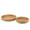 J-line - Set Van 2 Schalen Rond Rotan Naturel - 52x52x14.5cm