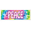 Flower Power Sixties/Hippie Peace teken vlag/banner - 150 x 50 cm - Versiering/feestartikelen - Feestdecoratieborden