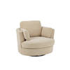 J-line - Loungestoel Swiv Populierenhout/schuime Beige - 109x100x89cm