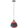 J-line - Hangende Lamp Strepen+zigzag Onderkant Zeegras Mix - 25x25x27cm