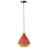 J-line - Hangende Lamp Strepen+zigzag Bovenkant Zeegras Mix - 25x25x27cm