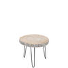 J-line - Bijzettafel Paulownia Hout/ijzer Grey Wash Small - 47x42x40cm