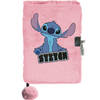 Disney Lilo & Stitch Dagboek A5, Roze- gelinieerd met slot - 15 x 21 x 3 cm