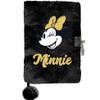 Disney Minnie Mouse Dagboek A5, Glitter - gelinieerd met slot - 15 x 21 x 3 cm - Zwart