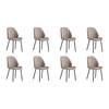 Lewis & Loft Eetkamerstoelen Lola - Polyester - Staal - Grijs - Set van 8