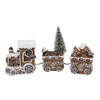 Clayre & Eef Kerstdecoratie met LED-verlichting Trein 30x8x16 cm Bruin Kunststof Bruin