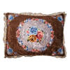 Clayre & Eef Sierkussen 70x50x6 cm Bruin Synthetisch Bloemen Kussenhoes met Kussenvulling Bruin Kussenhoes met