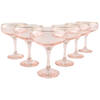 OTIX Champagnecoupe Glazen - Set van 6 - Roze - Champagneglazen - met Gouden Randje - 270ml